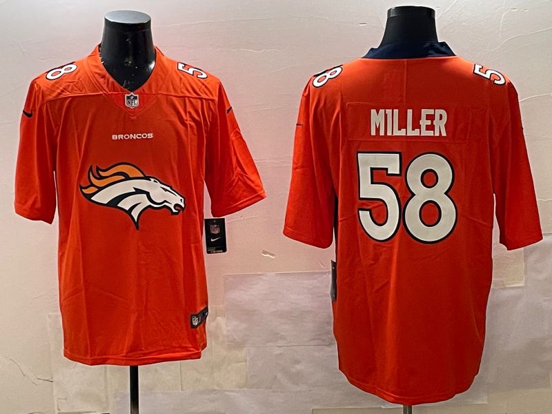 Men Denver Broncos #58 Miller Orange Brigade standard 2025 Nike Limited NFL Jersey style 1->denver broncos->NFL Jersey